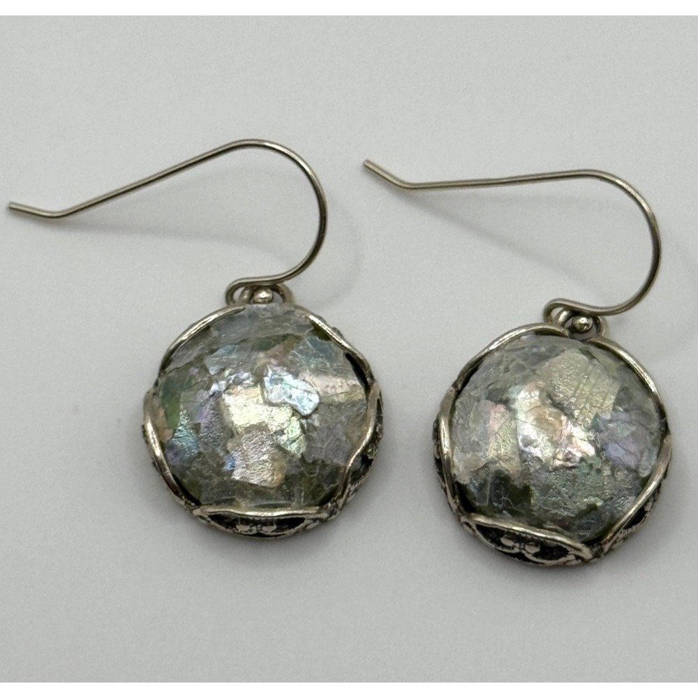 Or Paz Sterling Silver Roman Glass Dangle Earrings Israel